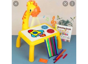 MINI PROJETOR PARA DESENHO INFANTIL GIRAFA  AMARELO