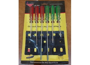 KIT CHAVE FENDA E PHILIPS 6 PÇS