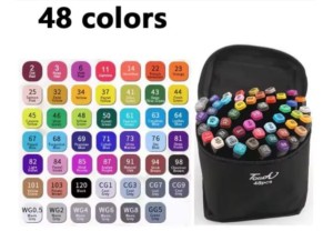 10 KIT-48 CORES CANETAS PONTA DUPLA JB-1004