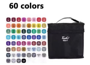 10 KIT-60 CORES CANETAS PONTA DUPLA JB-1005